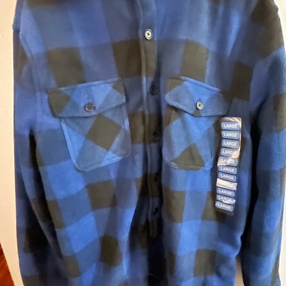 Boston Traders blue plaid jacket size large brand new